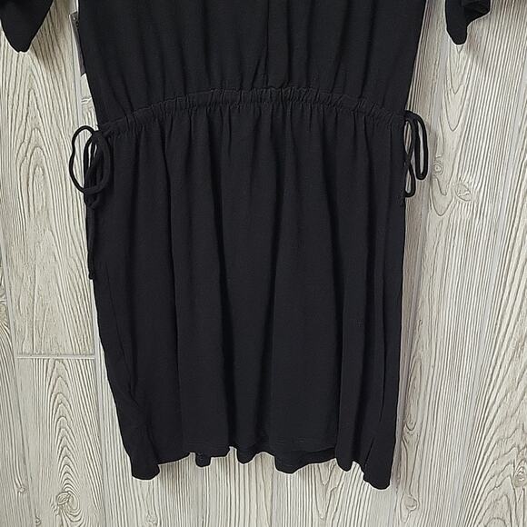 Old Navy Solid Black Short Sleeve Cinched Waist Tee Shirt Dress Womens S NWT - Picture 9 of 13